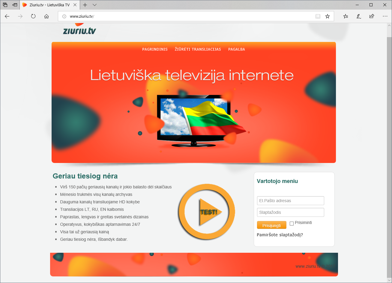 ziuriu.tv registracija
